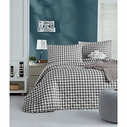 Prikrývka cez posteľ s 2 obliečkami na vankúš z ranforce bavlny EnLora Home Pled, 225 x 240 cm