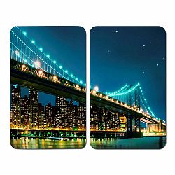 Sada 2 sklenených krytov na sporák Wenko Brooklyn Bridge, 52 × 30 cm