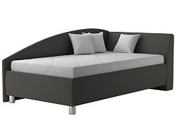 Rohová posteľ Andrew pravá 110x200 cm, tmavo šedá látka%